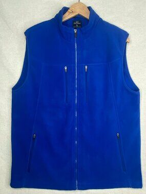 SCOTTeVEST Fireside Fleece Travel Vest Mens L Royal Blue Hidden Pockets